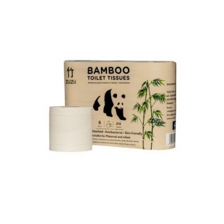 ZUZII Papier toaletowy bambusowy 3-warstwowy 6 rolek